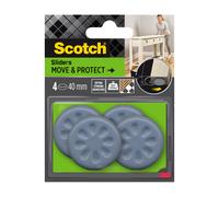Scotch®Patin glisseur alvéolé adhésif Gris Ø 40 mm