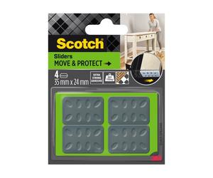 Scotch®Patin glisseur alvéolé adhésif Gris 35 x 24mm