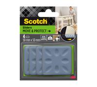 Scotch Patin glisseur alvéolé adhésif Gris 50 x 50 mm
