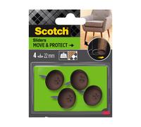 Scotch Patin glisseur à clouer plastique alvéolé Ø 22 mm Marron Lot de 4