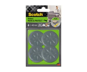 Scotch®Patin glisseur tout terrain adhésif Gris métal Ø 40 mm