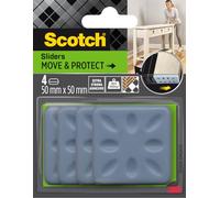 SCOTCH Lot de 4 patins adhésifs alvéolé eur, SCOTCH, 50 x 50 mm, gris Gris G