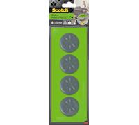 Scotch Patins Glisseurs Move & Protect Flex, Adhésifs, 50 mm, 4 Pièces, Gris - Patins Glisseurs pour Tapis et Meubles, Réutilisables et Robustes, Protection et Réduction du Bruit, 400kg