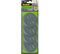 Scotch Patins Glisseurs Move & Protect Flex, Adhésifs, 80 mm, 4 Pièces, Gris - Patins Glisseurs pour Tapis et Meubles, Réutilisables et Robustes, Protection et Réduction du Bruit, 600kg