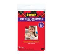 Scotch (R) Pochettes de plastification auto-scellantes, finition brillante, 10,2 x 15,2 cm (PL900G)