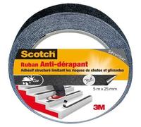 Ruban adhésif antidérapant de réparation SCOTCH, une face L.5 m x l.25 mm noir Noir