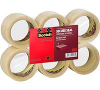 Scotch Ruban Adhésif d’emballage Pour Fermeture Sûre, Transparent, 50 mm x 66 m, 6 Rouleaux/Paquet - Idéal pour la Fermeture de Colis et des Boîtes d'Expédition
