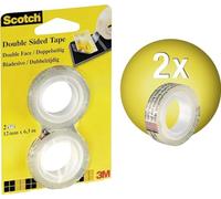 Ruban adhésif double-face Scotch® 665 Scotch 136R2 transparent (L x l) 6.3 m x 12 mm acrylique 2 pc(s)