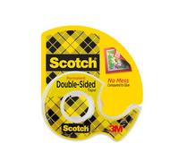 Scotch Ruban adhésif double face avec distributeur, idéal pour l'emballage de cadeaux, largeur étroite, conçu pour la tenue, 1/2 x 250 pouces (136)