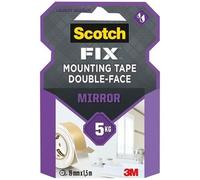 3M Scotch-Fix Bande de montage miroir 4496W-1915-P, 19 mm x 1,5 m, Tient jusqu'à 5 kg, 1 kg/15 cm x1 morceau