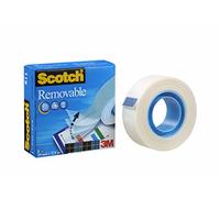 Scotch Ruban Adhésif Amovible Invisible - 19 mm x 33 m, 1 Rouleau - Ruban Adhésif à Usage Général pour la Réparation, l'Etiquetage et la Fermeture de Documents
