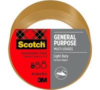 Scotch Ruban Adhésif Multi-Usages, Havane, 48 mm x 66 m, 1 Rouleau/Paquet - Pour Emballage des Colis et des Boîtes d'Expédition