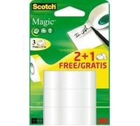Scotch Ruban Adhésif Scotch Magic, 15 m, Transparent, Papier, 19 mm, 600 g, 88 mm