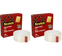 Scotch Ruban Adhésif Super-Résistant, 1 Rouleau, 19 mm x 25,4 m - Idéal pour le Bureau et l'École (Lot de 2)