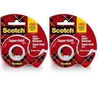 Scotch Ruban Adhésif Super-Résistant, 1 Rouleau avec Dévidoir Manuel, 19 mm x 16,5 m - Ruban Adhésif Transparent à Usage Général pour l'Ecole, la Maison et le Bureau (Lot de 2)