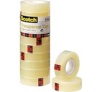 Scotch Ruban Adhésif Transparent, 10 Rouleaux, 15 mm x 33 m - Ruban Adhésif Transparent à Usage Général pour l'Ecole, la Maison et le Bureau (l'emballage peut varier)