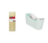 Scotch Ruban Adhésif Transparent 508-8 Rouleaux - 19mm x 33m - Ruban Adhésif Transparent à Usage Général & Devidoir C18 Menthe avec 1 rouleau de ruban adhésif Magic 19 x 33 cm