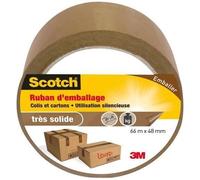 SCOTCH - Ruban d’emballage - Adhésif - Très solide - 48 mm x 66 m - Marron