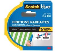 SCOTCH - Ruban de masquage - Multi-surfaces - Finitions parfaites - Plinthes, portes, fenêtres, vinyles - 24 mm x 41 m - Bleu