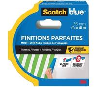 SCOTCH - Ruban de masquage - Multi-surfaces - Finitions parfaites - Plinthes, portes, fenêtres, vinyles - 36 mm x 41 m - Bleu