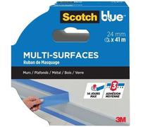 ScotchBlue Ruban de masquage Multi-surfaces 24 mm x 41 m - Intérieur/Extérieur, résistant aux UV