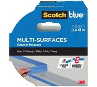 SCOTCH - Ruban de masquage - Multi-surfaces - Murs, plafonds, métal, bois, verre - 48 mm x 41 m - Bleu