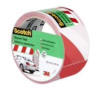 Scotch Ruban de signalisation 4705, Blanc/Rouge, 50 mm x 33 m, 1 Rouleau