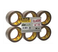Scotch 3M C5066SF6 Lot de 6 Rubans adhésif d'emballage en polypropylène 50 mm x 66 m Havane Marron