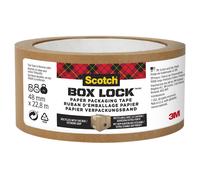 Scotch Ruban d'emballage papier Box Lock - Rouleau adhésif - 48 mm x 22,8 m - Marron
