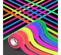 Scotch Ruban Fluorescent Néon, 6 Volumes Autocollant pour Soirée Fluo et Fête Dans le Noir (15mm X 5M, 6 Couleurs)