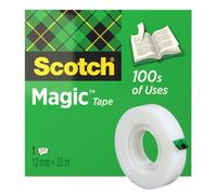 Scotch Ruban Magic - 1 Rouleau, 12 mm x 33 m - Ruban Adhésif à Usage Général pour la Réparation, l'Etiquetage et la Fermeture de Documents