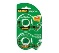 Scotch Ruban Magic - 2 Rouleaux 19 mm x 12 m avec Distributeur Manuel + 3,2 m GRATUIT - pour le Bureau et l'École