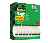 Scotch Ruban Magic, Multi-Pack 24 Rouleaux, 19 mm x 33 m - Idéal pour le Bureau