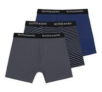 Scotch & Soda 3pk Mens Cotton Stretch Boxer Brief Grey/navy Taille: M | Sous-vêtements Outlet | Homme | Gris