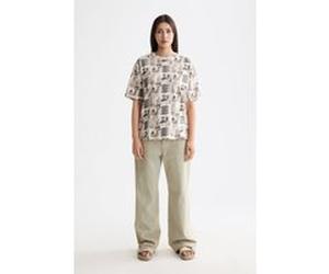 Scotch & Soda All Over Printed Loose Fit T-shirt Art Dept Collage Grey Sca Taille: S | Chemises Outlet | Femme | Gris