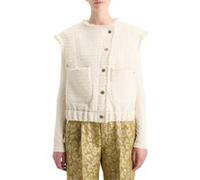 Scotch & Soda Boucle Tweed Collarless Gilet Soft Ice Melange Taille: M | Vestes sans manches Outlet | Femme