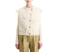Scotch & Soda Boucle Tweed Collarless Gilet Soft Ice Melange Taille: S | Vestes sans manches Outlet | Femme