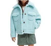 Scotch & Soda Boxy-fit Bonded Teddy Trucker Jacket Acoustic Blue Taille: 6 | Blousons Outlet | kids | Bleu