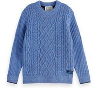 Scotch & Soda Boy Regular-fit Cable-knitted Pullover Faded Denim Melange Taille: 4 | Pulls Outlet | kids | Bleu