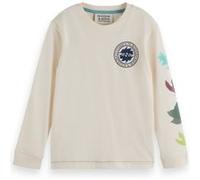 Scotch & Soda Boy Relaxed-fit Long-sleeved Artwork T-shirt Eggnog Taille: 8 | T-Shirts Outlet | kids
