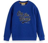 Scotch & Soda Boy Relaxed-fit Structured Crewneck Sweat Road Trip Blue Taille: 16 | Pulls Outlet | kids | Bleu