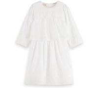Scotch & Soda Broderie Anglaise & Clip Jacquard 3/4 Sleeve Dress Off White Taille: 16 | Outlet | kids | Blanche