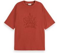 Scotch & Soda Burn Out Artwork Relaxed Fit T-shirt Rust Taille: M | Chemises Outlet | Femme | Marron