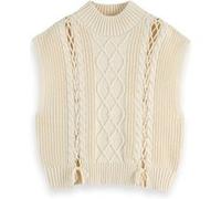 Scotch & Soda Cable Stitch Funnel Neck Spencer Soft Ice Taille: S | Pulls en Maille Outlet | Femme |