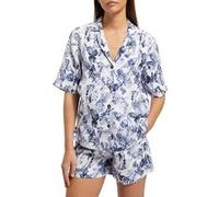 Scotch & Soda Camp Shirt In Linen Shell Batik Blue Taille: 40 | Chemises à boutons Outlet | Femme | Blanche