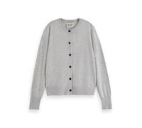Scotch & Soda Cardigan décontracté à col Rond Sweater, Gris Clair mélangé 1161, M Femme