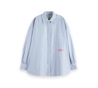 Scotch & Soda Chemise Girlfriend brodée, Denim Délavé Rayures Lavande V442, 64