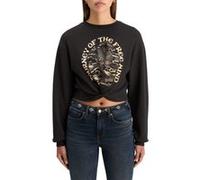 Scotch & Soda Chest Artwork Modal Sweatshirt With Twist Detail Evening Bla Taille: XL | Pulls Outlet | Femme | Blanche