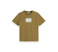 Scotch & Soda Chest Artwork Regular T-Shirt, Washed Military 335, S