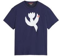 Scotch & Soda Core - The Free Spirit Peace Bird Graphic T-shirt Navy Taille: S | Chemises Outlet | Femme | Bleu